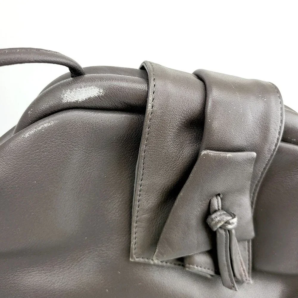 ASPECTS Grey Leather Crossbody Bag Thin Strap Basic Minimal Made in KOREA - Picture 7 of 14